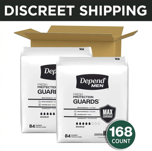 Depend Guards Incontinence Pads for Men, Maximum Absorbency, 168 Count