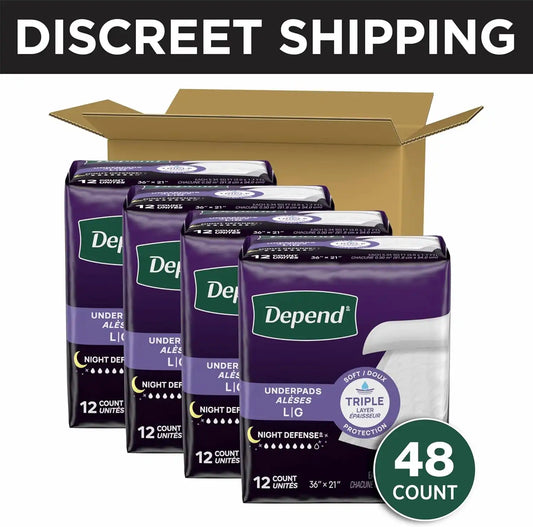 Depend Underpads, Disposable Incontinence Bed Pads, 36" x 21", 48 Count