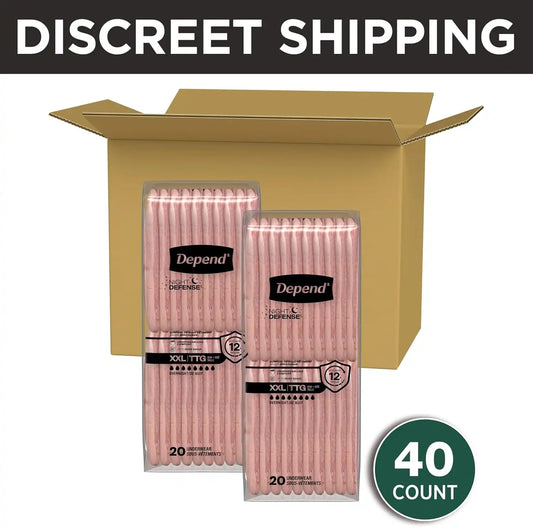 Depend Night Defense Adult Diapers for Women, XXL, 40 Count