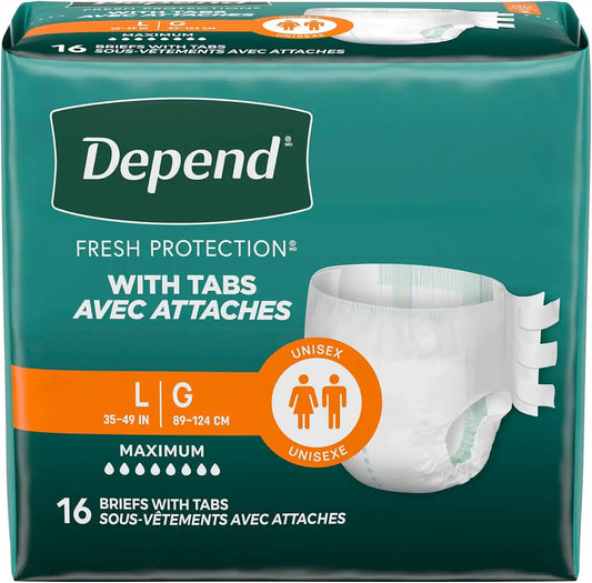 Depend Protection with Tabs, [Large], Maximum Absorbency, 16-Count Package