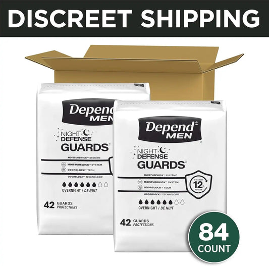 Depend Guards Incontinence Pads for Men, Overnight Absorbency, 84 Count