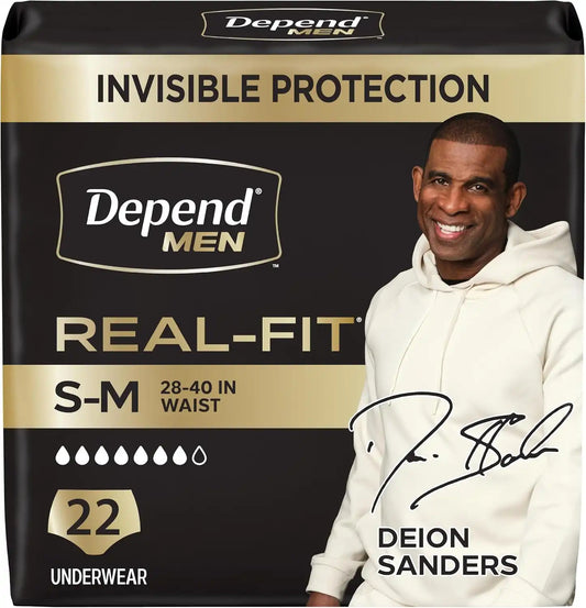 Depend Real Fit Incontinence Underwear for Men, S/M, 22 Count