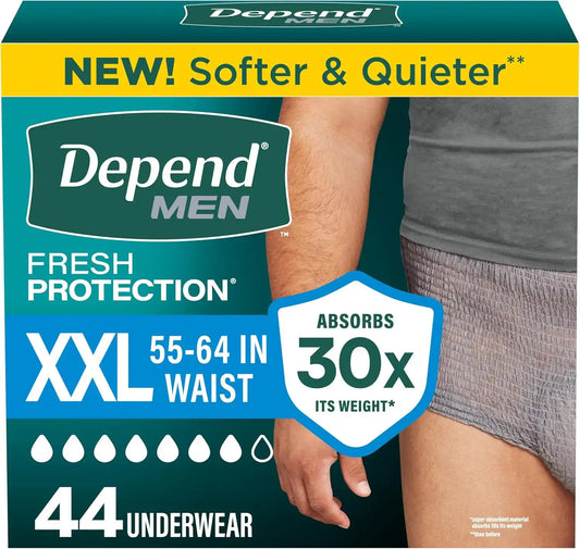 Depend Fresh Protection Adult Diapers for Men, XXL, 44 Count