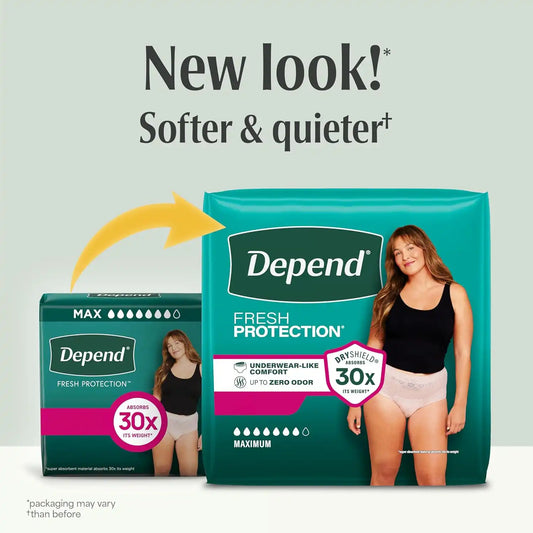 Depend Fresh Protection Adult Diapers for Women, XL, 26 Count