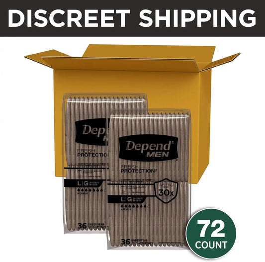 Depend Fresh Protection Adult Diapers for Men, Large, 72 Count
