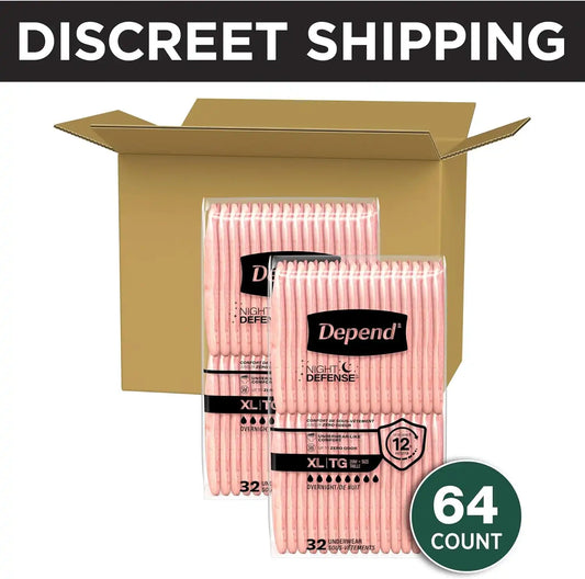 Depend Night Defense Adult Diapers for Women, XL, 64 Count
